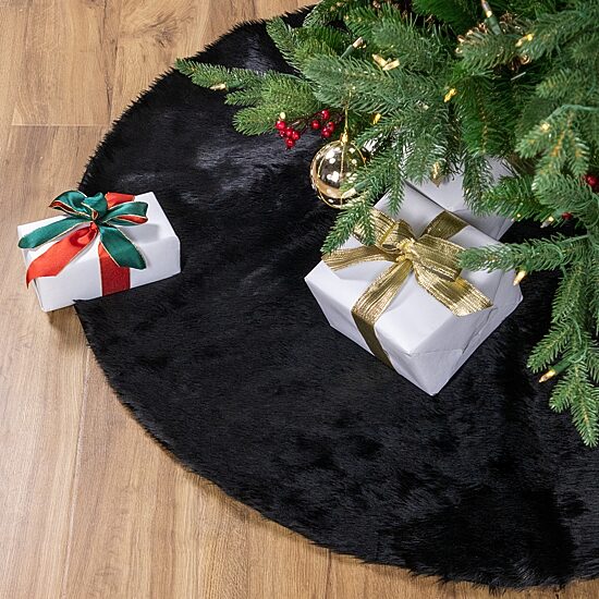 Northlight 48in Black Sable Fur Indoor Tree Skirt