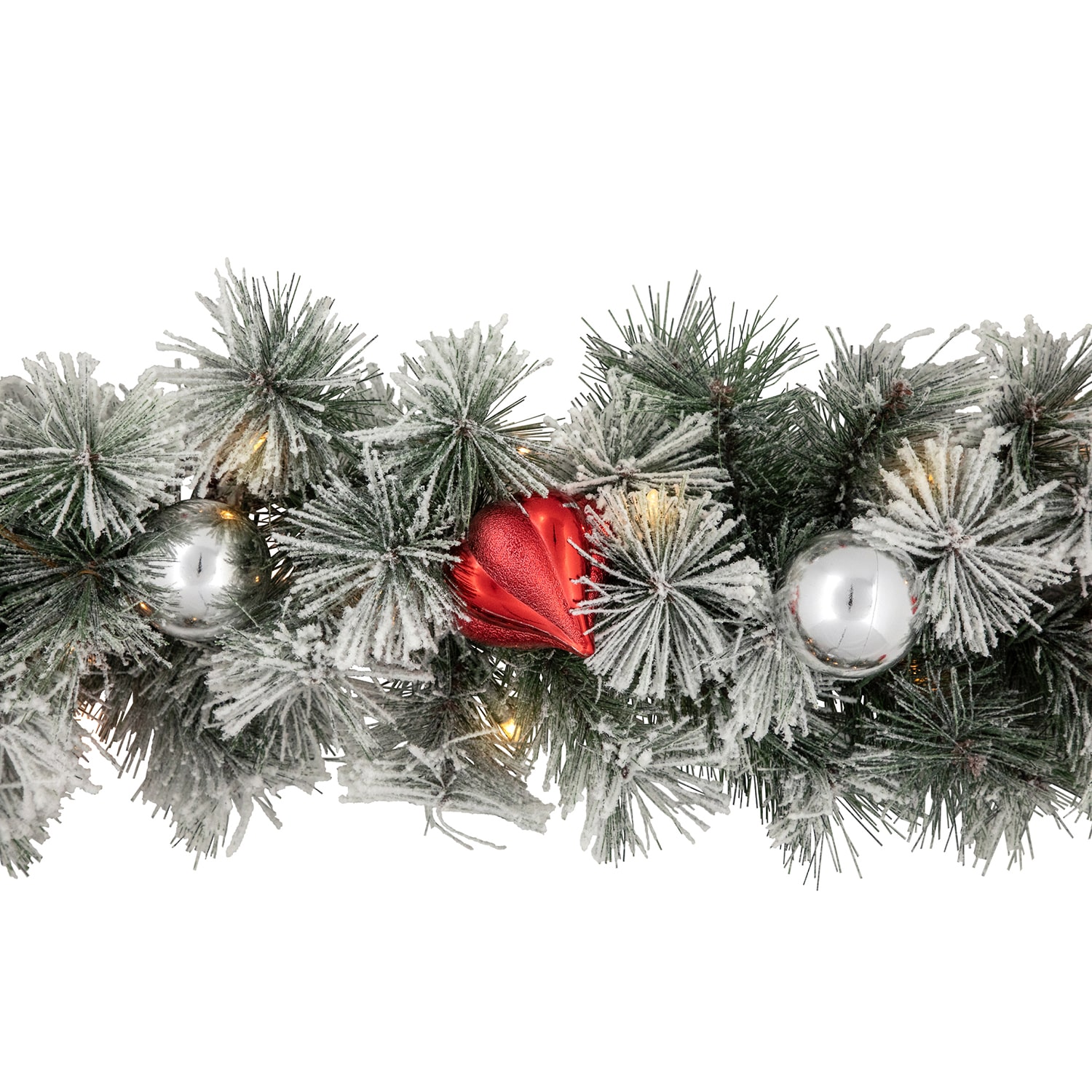 Northlight Snowy Bristle Pine Pre-Lit Christmas Indoor Garland