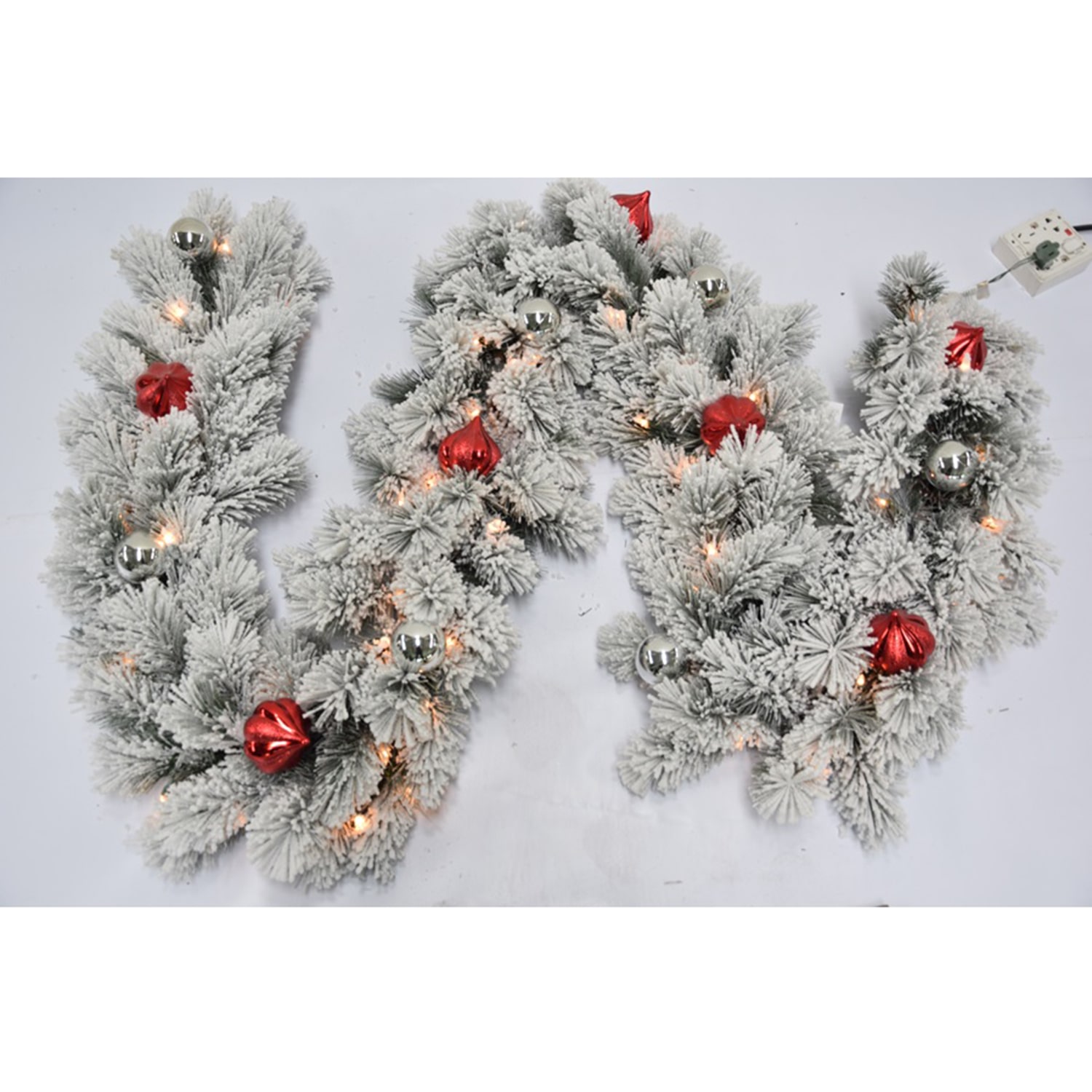 Northlight Snowy Bristle Pine Pre-Lit Christmas Indoor Garland