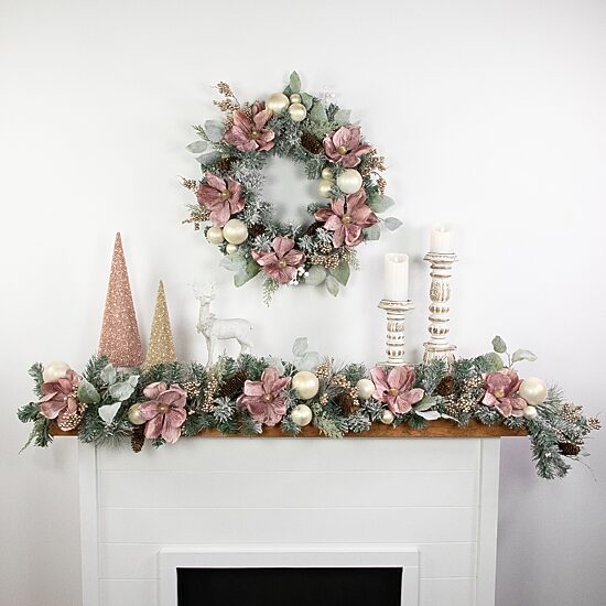 Northlight Floral And Ball  Pine Wreath