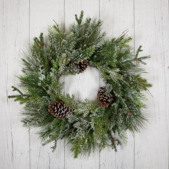 Northlight Frosted Mixed Pine And Cedar Wreath