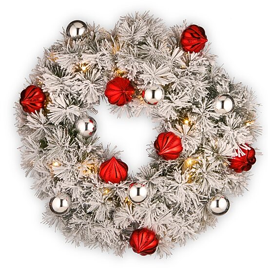 Northlight Snowy Bristle Pine Pre-Lit Wreath