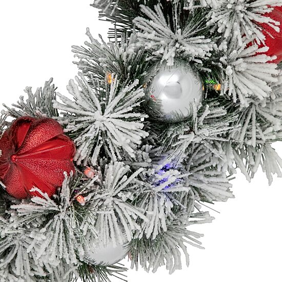 Northlight Snowy Bristle Pine Pre-Lit Wreath
