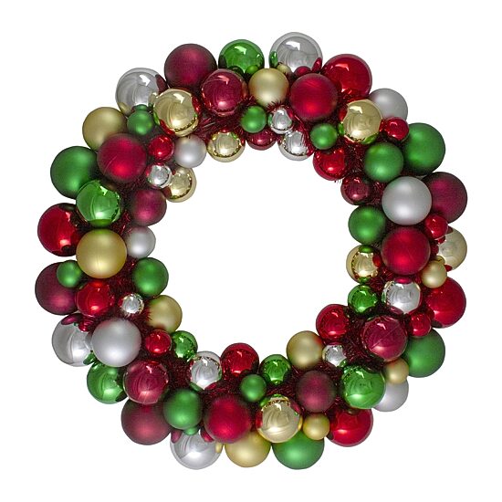 Northlight Shatterproof Ball Wreath
