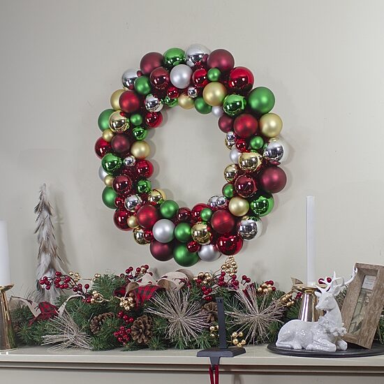 Northlight Shatterproof Ball Wreath