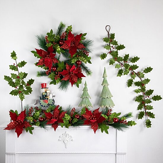 Northlight 24in Glittered   Unlit Wreath