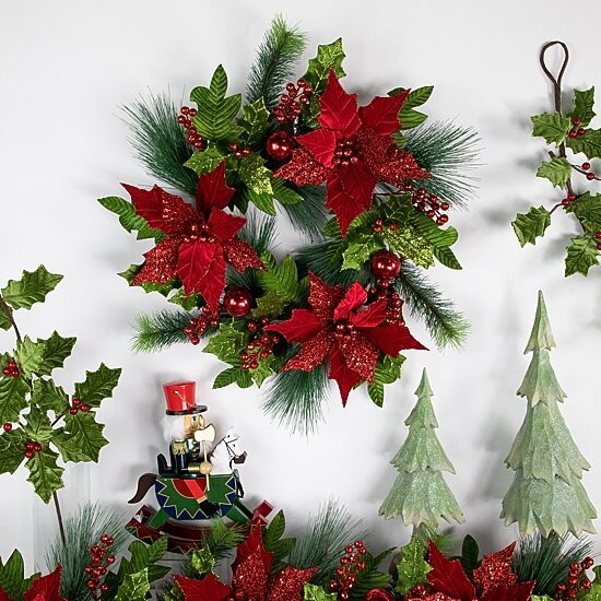 Northlight 24in Glittered   Unlit Wreath