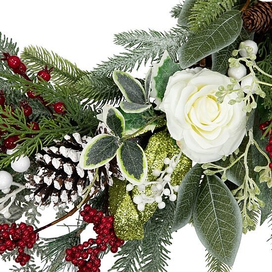 Northlight 30in Floral Unlit Wreath