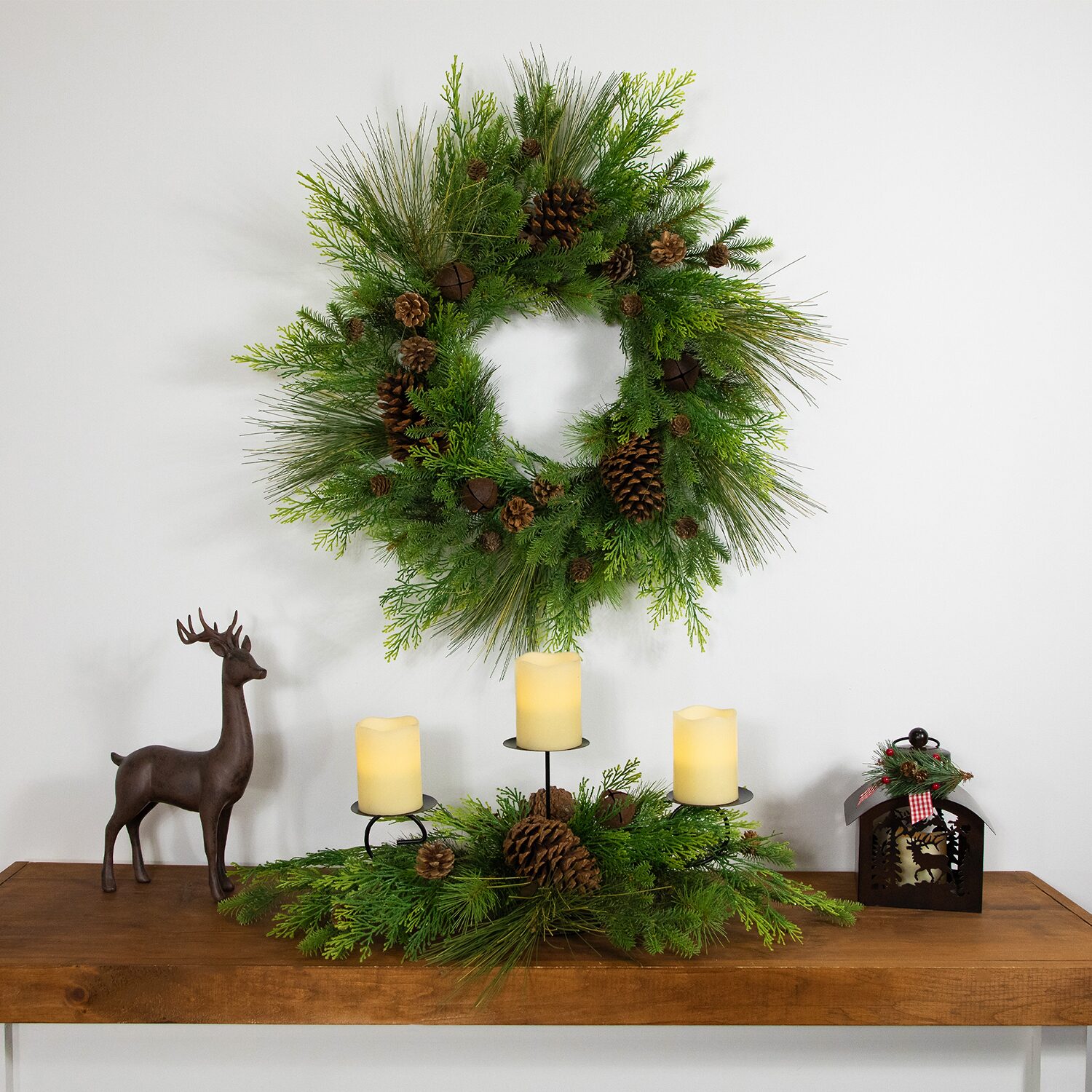 Northlight Pinecone And Jingle Bells Wreath