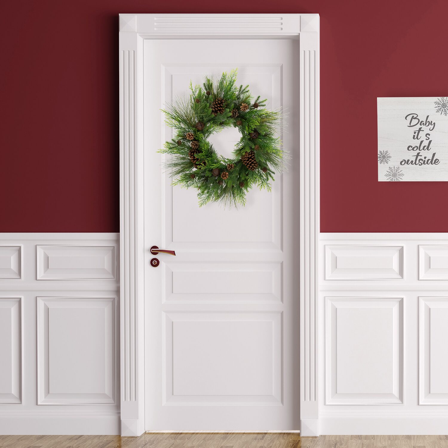 Northlight Pinecone And Jingle Bells Wreath