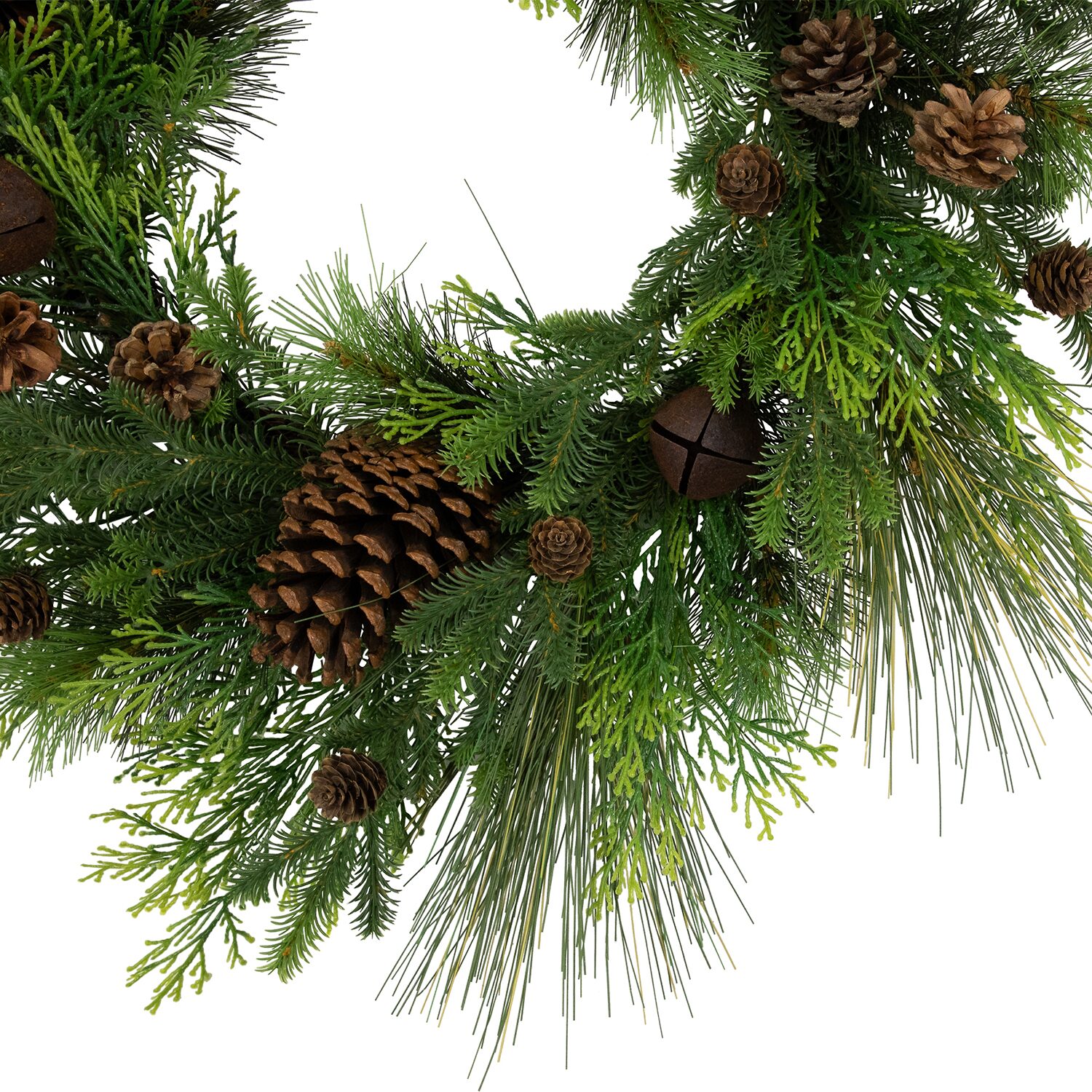 Northlight Pinecone And Jingle Bells Wreath