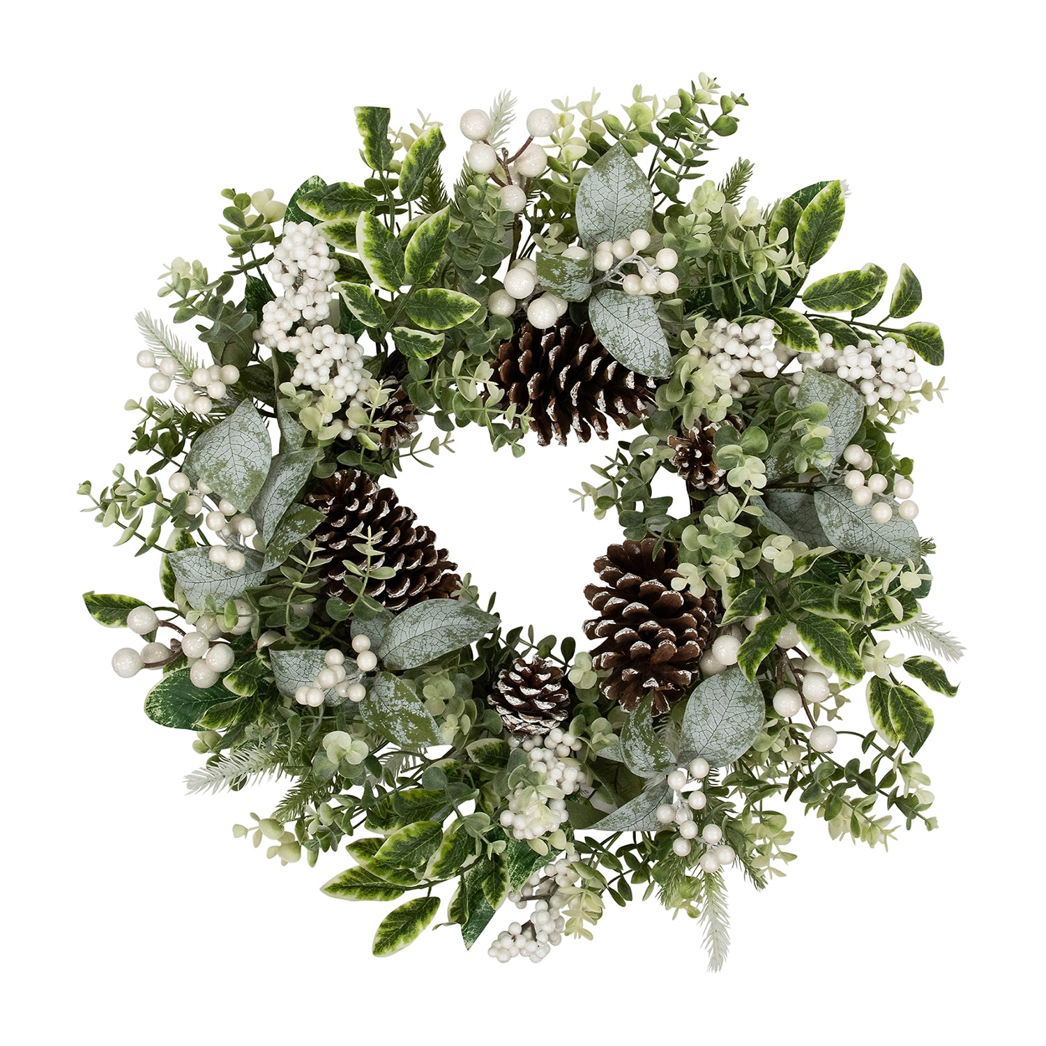 Northlight Frosted Pinecones And Berries Wreath