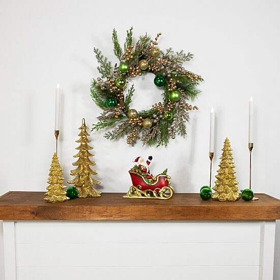 Northlight Ornaments And Berries Glittered Wreath