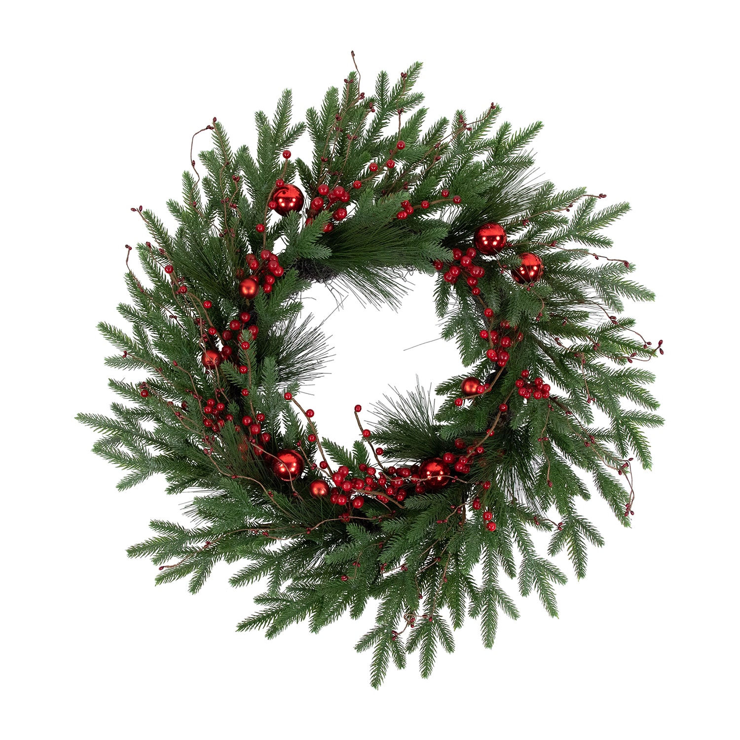 Northlight Red Berry And Pine Unlit Wreath