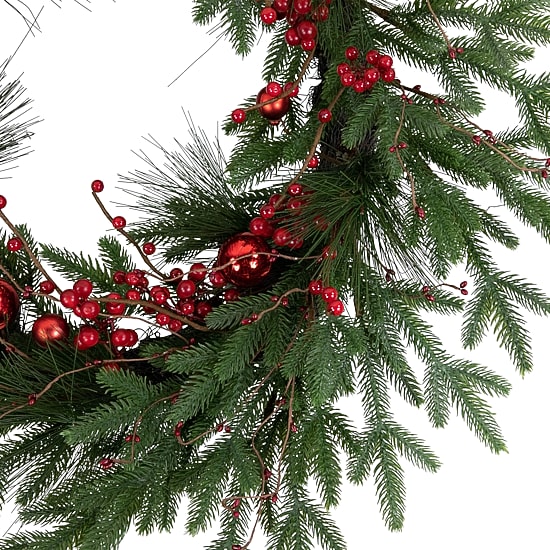 Northlight Red Berry And Pine Unlit Wreath