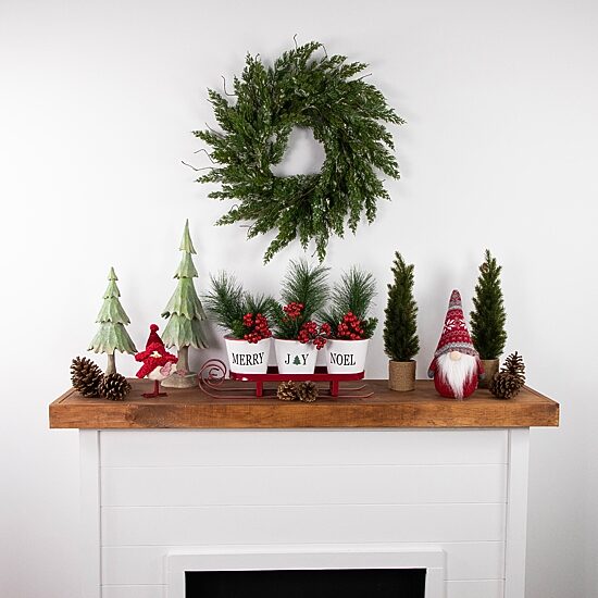 Northlight 24in Iced Cedar Unlit Wreath