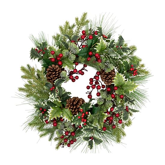 Northlight Frosted Thistle And Pine Wreath