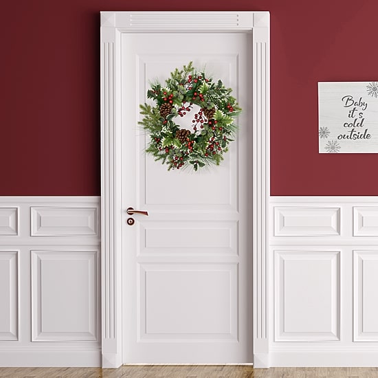 Northlight Frosted Thistle And Pine Wreath