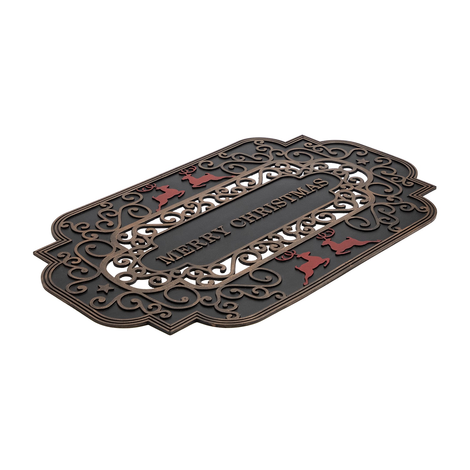 Northlight Black And Copper Merry Indoor Rectangular Doormat