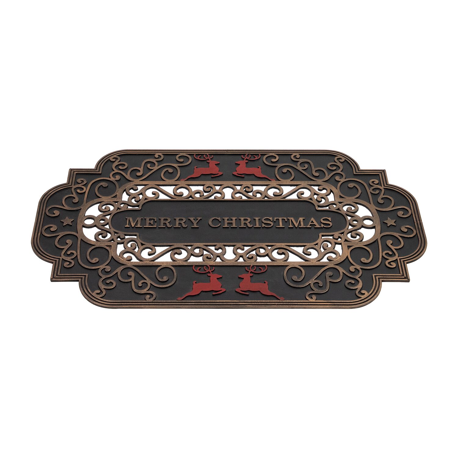 Northlight Black And Copper Merry Indoor Rectangular Doormat