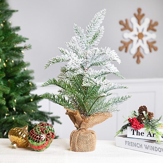 Northlight Heavily Pine 1 1/2 Feet Flocked Christmas Tree