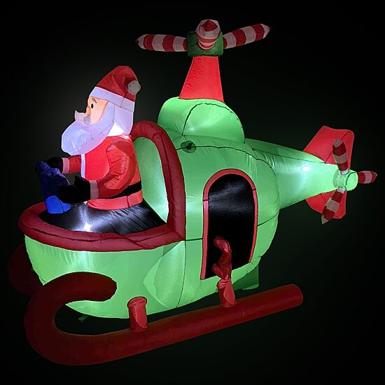 Northlight Santa With Helicopter Christmas Inflatable