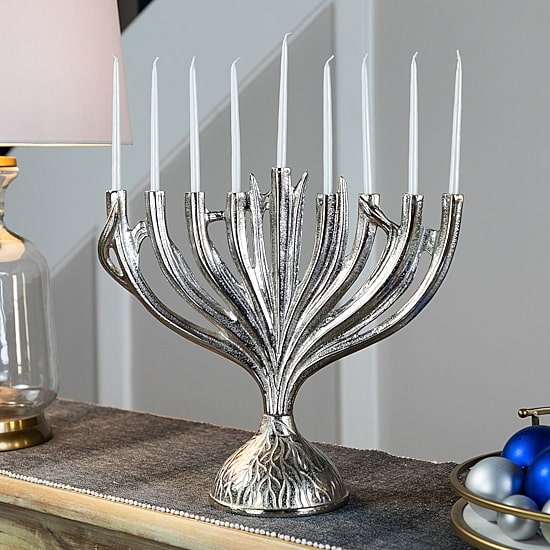 Northlight 15.5" Metal Menorah Candle Holder