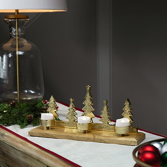 Northlight 13" Gold Metal Tealight Candle Holder