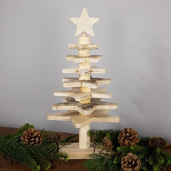 Northlight 16" Wooden Christmas Tabletop Tree