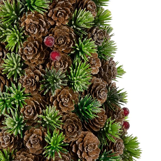 Northlight 15" Mini Wild Berries Cone Christmas Tabletop Tree