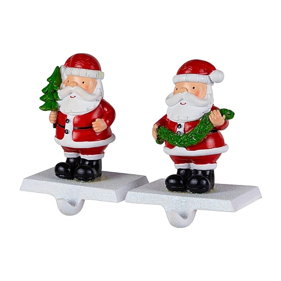Northlight 4.75" Santa Stocking Holders 2-pc. Christmas Stocking Holder