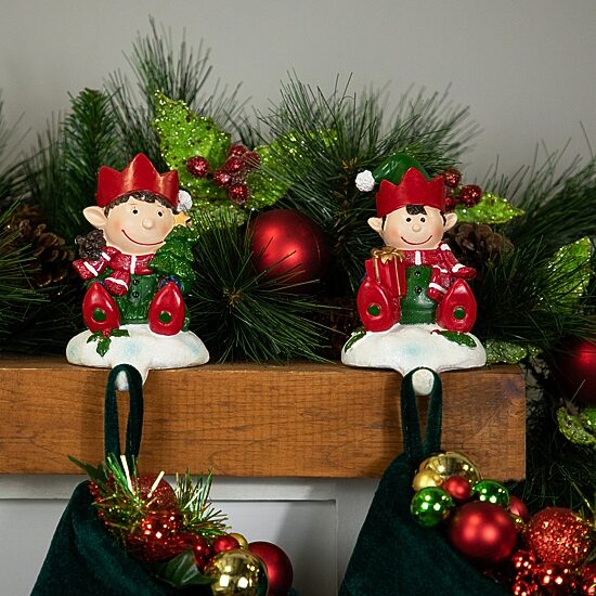 Northlight 5" Elves 2-pc. Christmas Stocking Holder