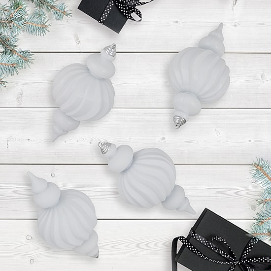 Northlight 10" Shatterproof Finial 4-pc. Christmas Ornament