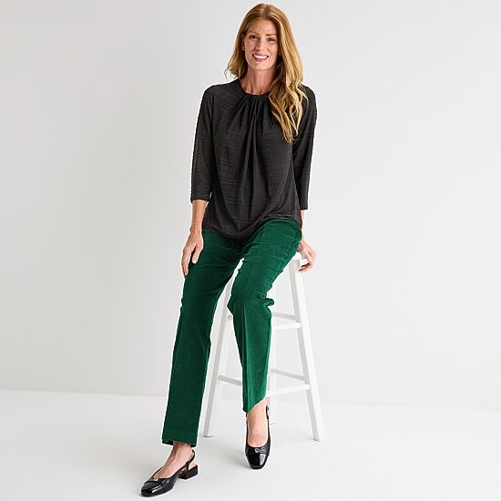 Liz Claiborne Womens Tall Crew Neck 3/4 Sleeve Blouse