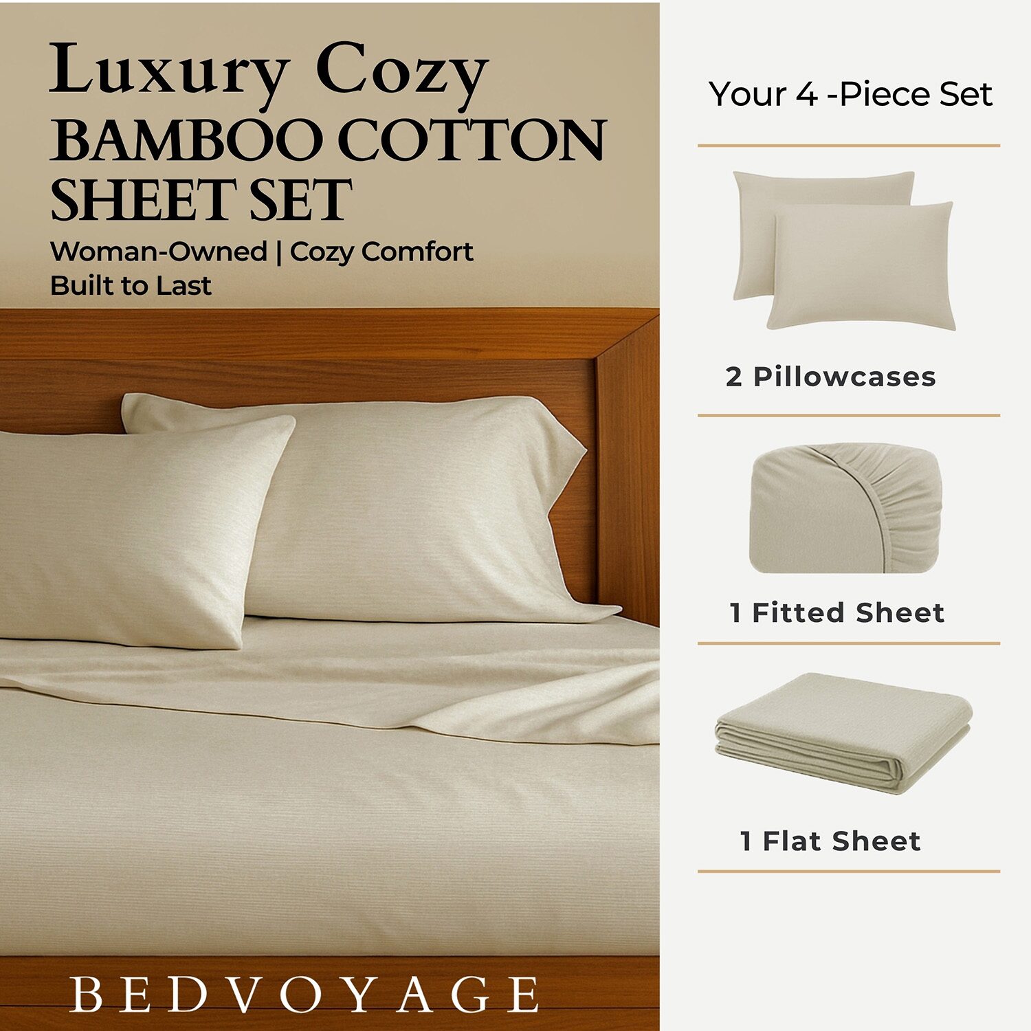Bedvoyage Eco-Melange 300tc Sheet Set
