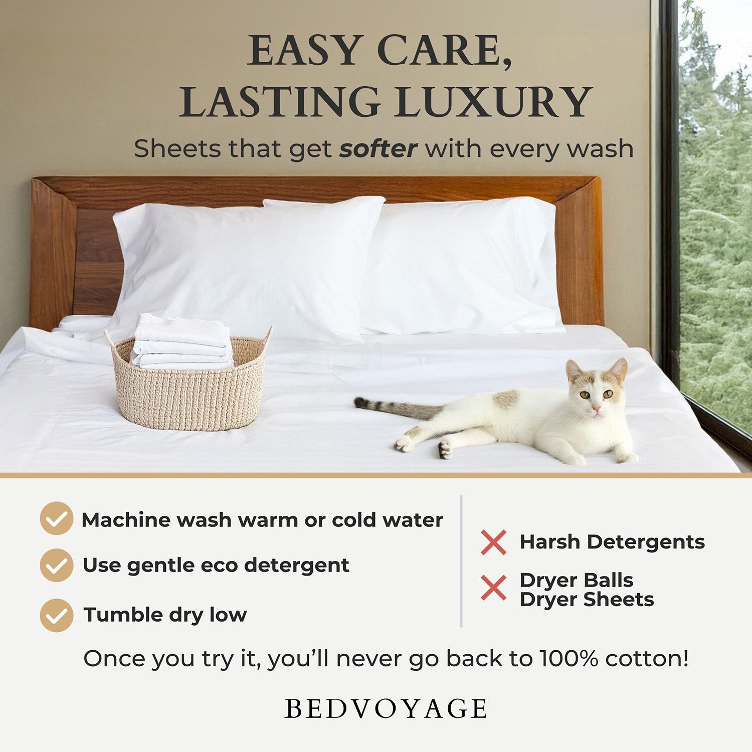 Bedvoyage Eco-Melange 300tc Sheet Set