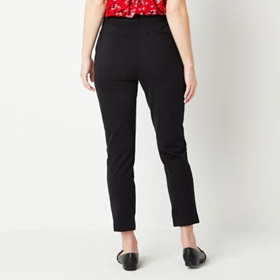 Liz Claiborne Emma Denim Womens Stretch Fabric Ankle Mid Rise Ankle Pant