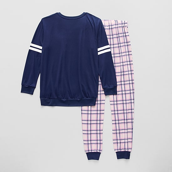 Sleep On It Little & Big Kid Girls Crew Neck Long Sleeve 3-pc. Pajama Set