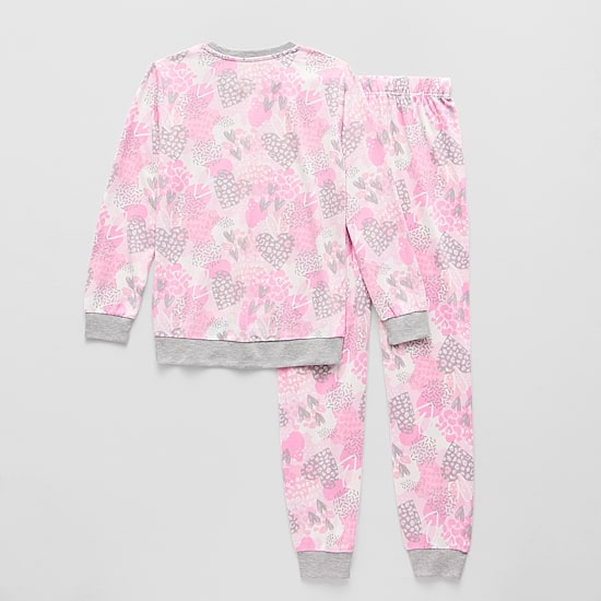 Sleep On It Little & Big Kid Girls Crew Neck Long Sleeve 3-pc. Pajama Set