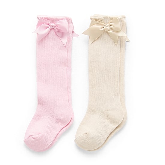 First Steps By Stepping Stones Baby Girls 2 Pair Knee High Socks