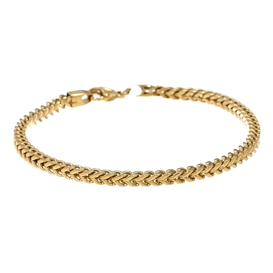 Mens Stainless Steel & Gold-Tone IP 9" 5mm Foxtail Bracelet