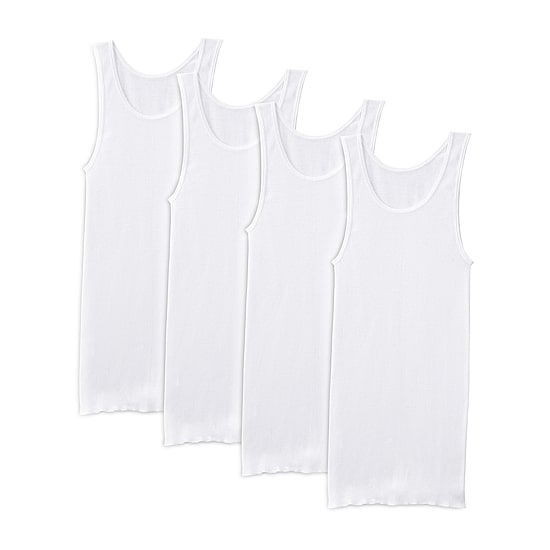 Fruit of the Loom Premium Cotton Mens Round Neck Sleeveless 4 Pack Tank