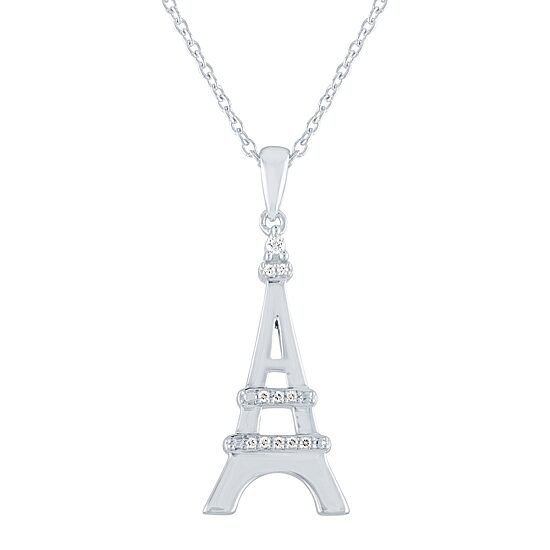Diamond Accent "Explorer" Womens Diamond Accent Natural White Diamond Sterling Silver 18 Inch Pendant Necklace