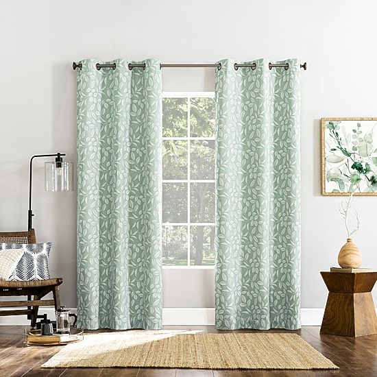 Sun Zero Satti Grommet Top 100% Blackout Single Curtain Panel