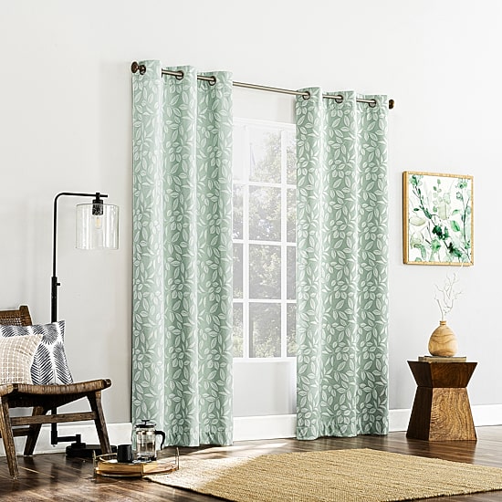 Sun Zero Satti Grommet Top 100% Blackout Single Curtain Panel
