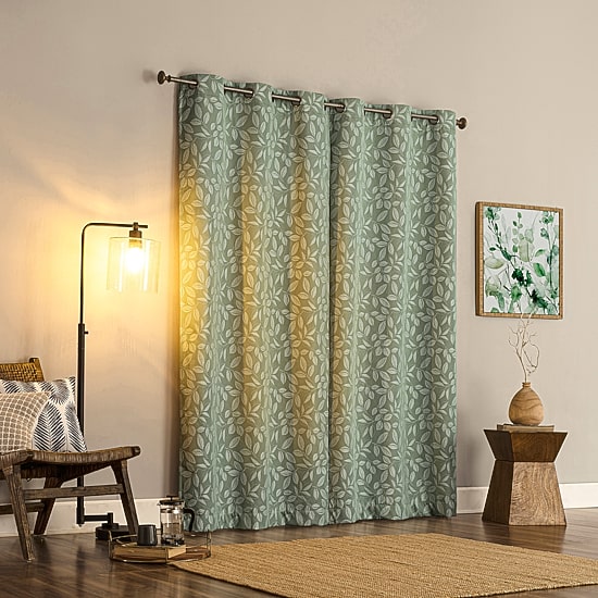 Sun Zero Satti Grommet Top 100% Blackout Single Curtain Panel