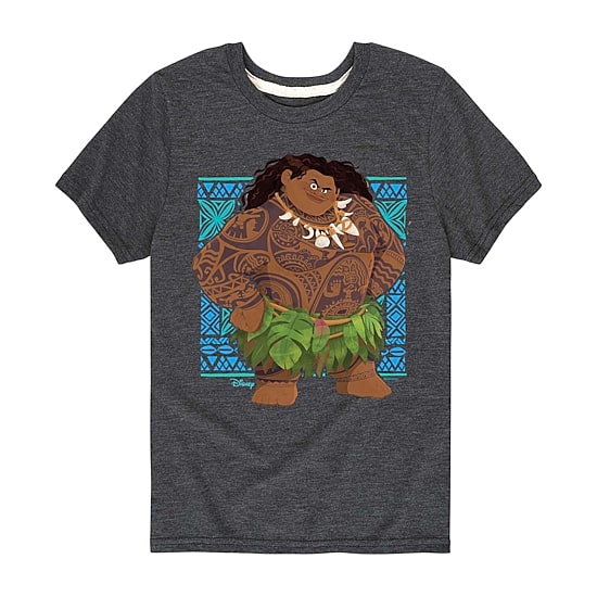 Disney Collection Little & Big Kid Boys Crew Neck Short Sleeve Regular Fit Princess Moana Graphic T-Shirt
