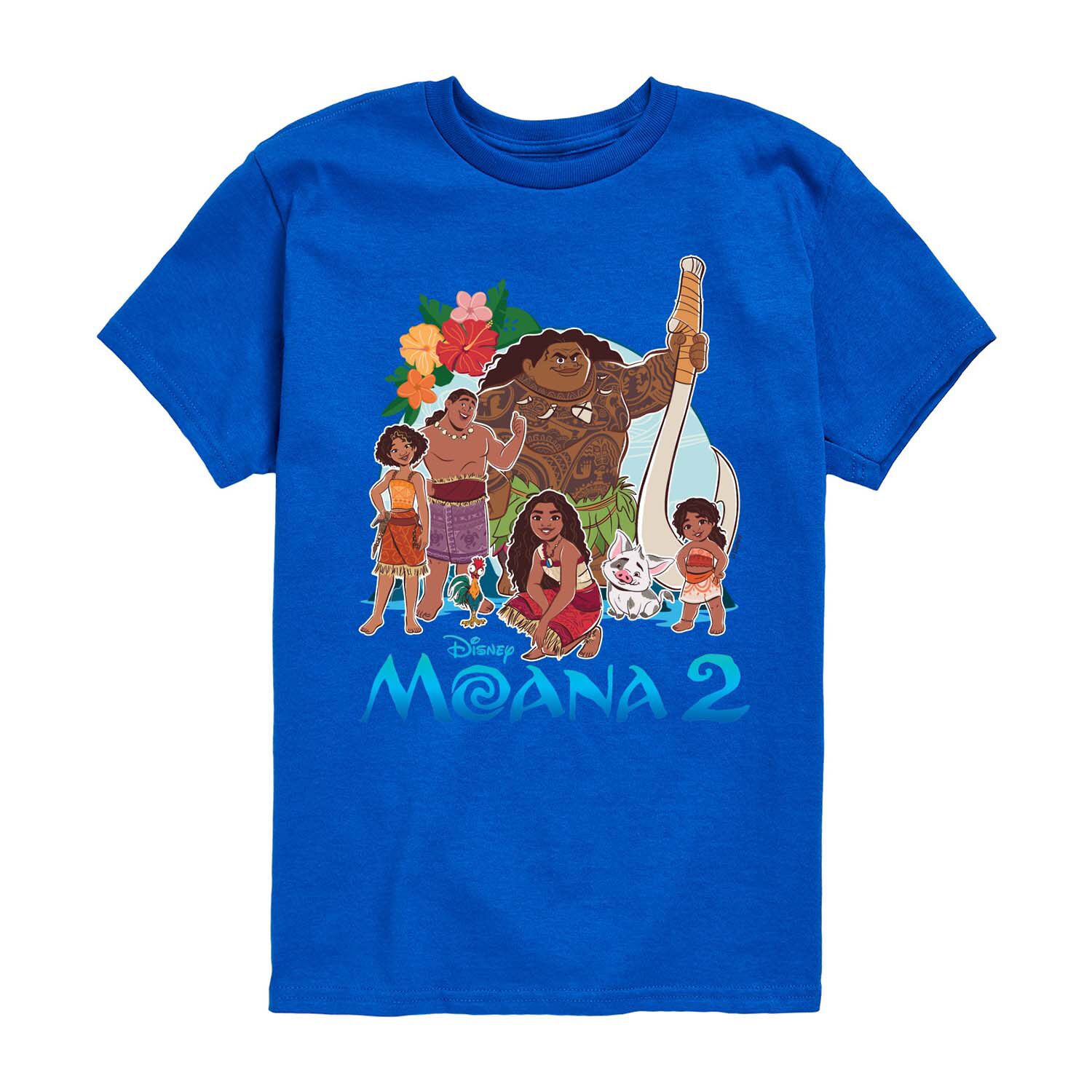 Disney Collection Little & Big Kid Boys Crew Neck Short Sleeve Regular Fit Princess Moana Graphic T-Shirt