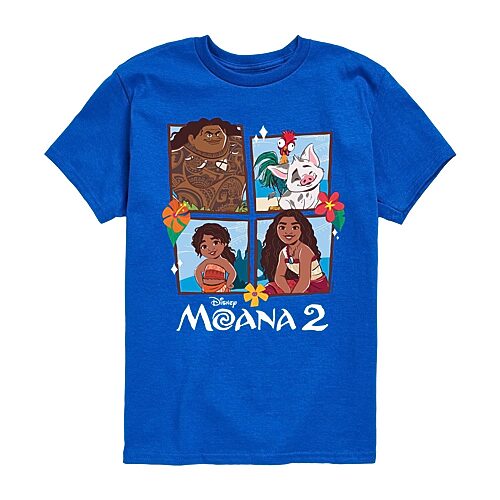 Disney Collection Little & Big Kid Boys Crew Neck Short Sleeve Regular Fit Princess Moana Graphic T-Shirt, X-large, Blue