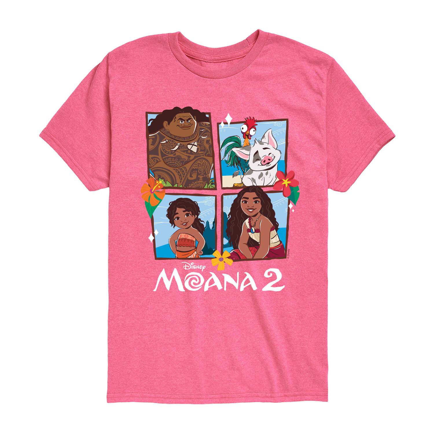 Disney Collection Little & Big Kid Girls Crew Neck Short Sleeve Regular Fit Princess Moana Graphic T-Shirt